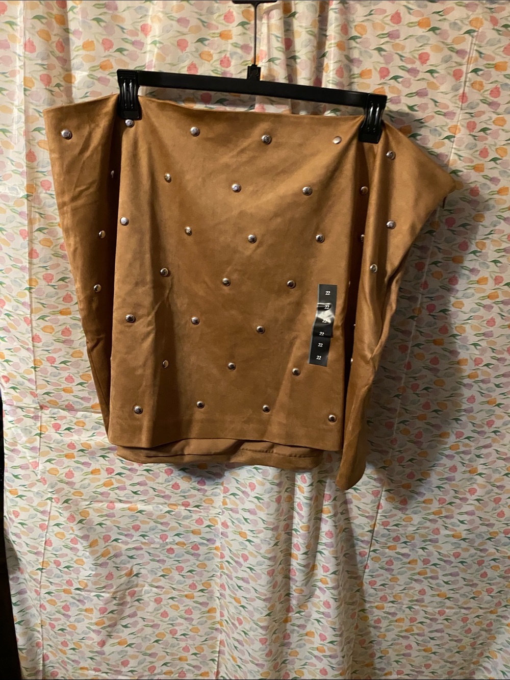 Studded Faux Suede Mini Skirt